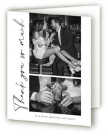 ink pen Foil-Pressed Folded Wedding Thank You Cards