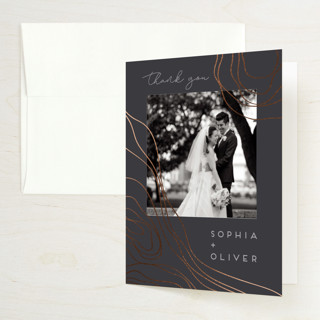 Precious Gems Foil-Pressed Folded Wedding Thank You Cards