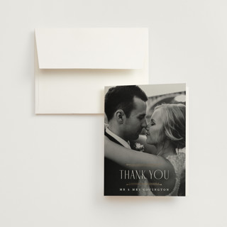 Modern Deco Foil-Pressed Folded Wedding Thank You Cards
