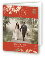 Abstract Flora Foil-Pressed Folded Wedding Thank You Cards