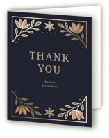 Botanical Tapestry Foil-Pressed Folded Wedding Thank You Cards