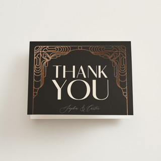 Geometric Deco Foil-Pressed Folded Wedding Thank You Cards
