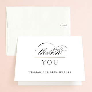 Initially Yours Foil-Pressed Folded Wedding Thank You Cards