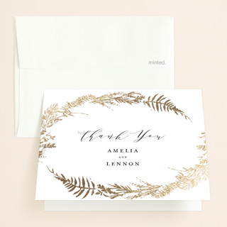 Fresh Vines Foil-Pressed Folded Wedding Thank You Cards