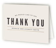 Classic Type Foil-Pressed Folded Wedding Thank You Cards