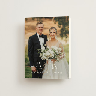 Initialed Foil-Pressed Folded Wedding Thank You Cards