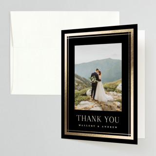 Formal Foil-Pressed Folded Wedding Thank You Cards
