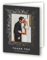 Delicate Botanicals Foil-Pressed Folded Wedding Thank You Cards