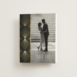 Deco pattern Foil-Pressed Folded Wedding Thank You Cards