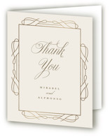 Simple Art Nouveau Foil-Pressed Folded Wedding Thank You Cards