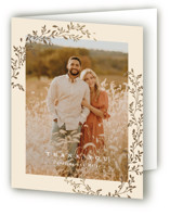 Leafy Garland Foil-Pressed Folded Wedding Thank You Cards