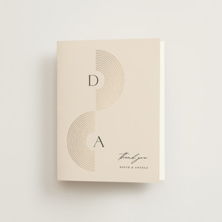 Modernist Monogram Foil-Pressed Folded Wedding Thank You Cards