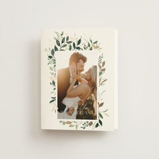 Garden Serenity Foil-Pressed Folded Wedding Thank You Cards