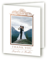 Blooming Peonies Foil-Pressed Folded Wedding Thank You Cards