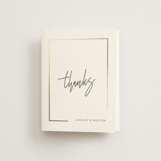 Balanced Foil-Pressed Folded Wedding Thank You Cards