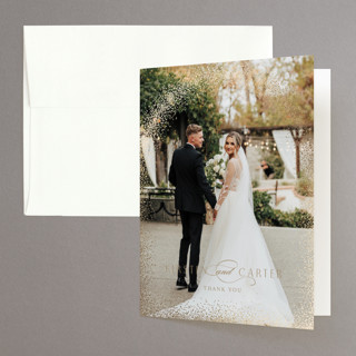 glitter arch Foil-Pressed Folded Wedding Thank You Cards
