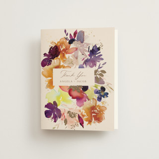 Bouquet Foil-Pressed Folded Wedding Thank You Cards