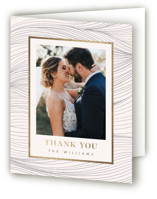 Flowing Stripes Foil-Pressed Folded Wedding Thank You Cards