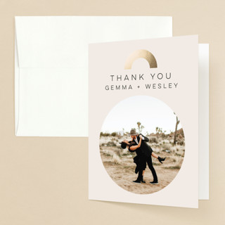 Bauhaus Shapes Foil-Pressed Folded Wedding Thank You Cards