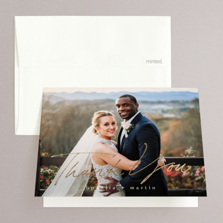 Autumn Hymnal Foil-Pressed Folded Wedding Thank You Cards
