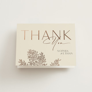 Heirloom Branches Foil-Pressed Folded Wedding Thank You Cards