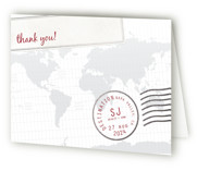 A Faraway Destination Foil-Pressed Folded Wedding Thank You Cards