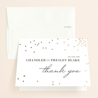 Thrilling Foil-Pressed Folded Wedding Thank You Cards