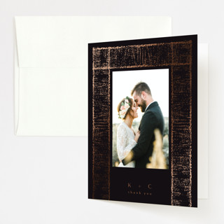 Dazzling Foil-Pressed Folded Wedding Thank You Cards