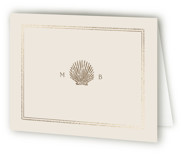 Seaside Foil-Pressed Folded Wedding Thank You Cards