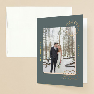 National Forest Foil-Pressed Folded Wedding Thank You Cards
