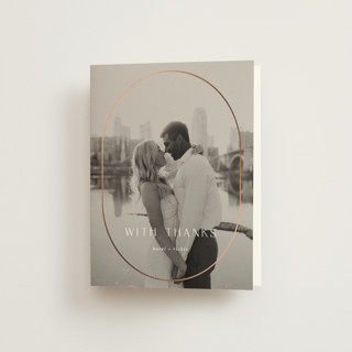 Walnut Foil-Pressed Folded Wedding Thank You Cards