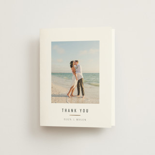 Minimal Monogram Foil-Pressed Folded Wedding Thank You Cards