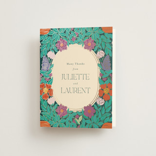 Tropical garden Foil-Pressed Folded Wedding Thank You Cards