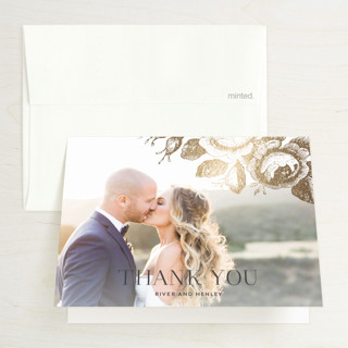 Beloved Foil-Pressed Folded Wedding Thank You Cards