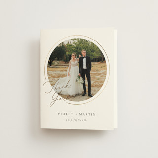 Encircled Love Foil-Pressed Folded Wedding Thank You Cards