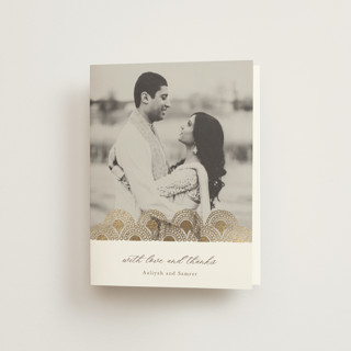Gilded Henna Foil-Pressed Folded Wedding Thank You Cards