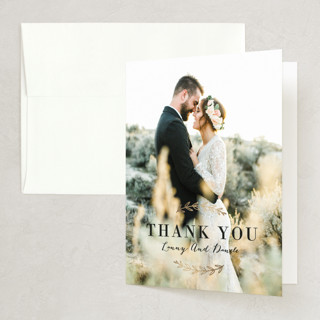 Elegant Announcement Foil-Pressed Folded Wedding Thank You Cards