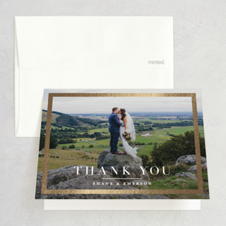 Bold Classic Foil-Pressed Folded Wedding Thank You Cards