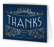 Ornate Deco Foil-Pressed Folded Wedding Thank You Cards
