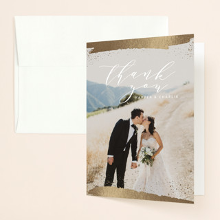 Tide Foil-Pressed Folded Wedding Thank You Cards