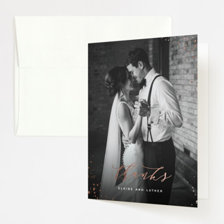 Moody Marbling Foil-Pressed Folded Wedding Thank You Cards