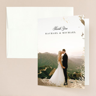 Edgy Charm Foil-Pressed Folded Wedding Thank You Cards