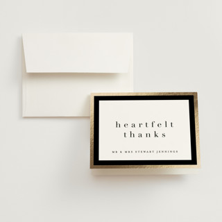 Handsome Border Foil-Pressed Folded Wedding Thank You Cards