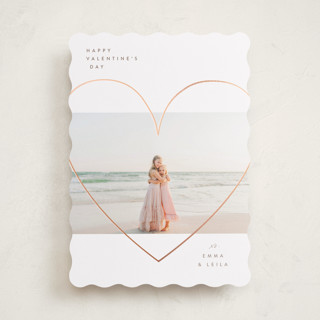 Heart Outline: Portrait Foil Framed Photo Foil-Pressed Valentine's Day Cards