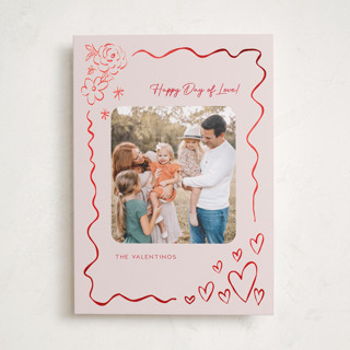Floral Love Border Charm Foil-Pressed Valentine's Day Cards
