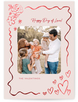 Floral Love Border Charm Foil-Pressed Valentine's Day Cards