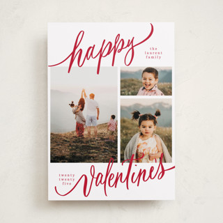 Tri-photo Happy Holidays Valentine's Day Cards