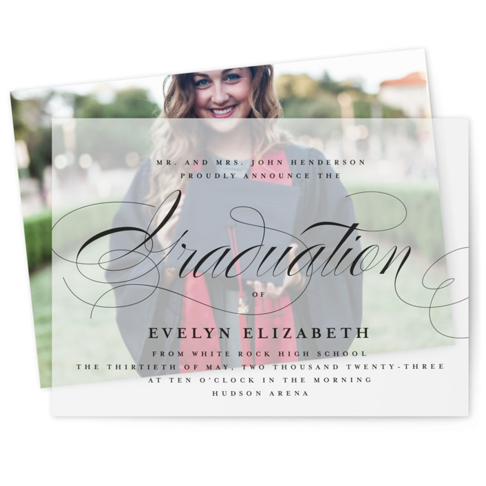 Formal Vellum Overlay Graduation Announcements by Lauren Chism Minted