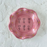 Pink Floral Ruffle Trinket Dish Vanity Trays and Dishes