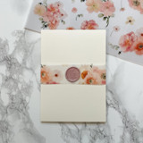 Blush Floral Vellum Belly Bands for Wedding Invitations 1.5" (25 pack) Belly Bands
